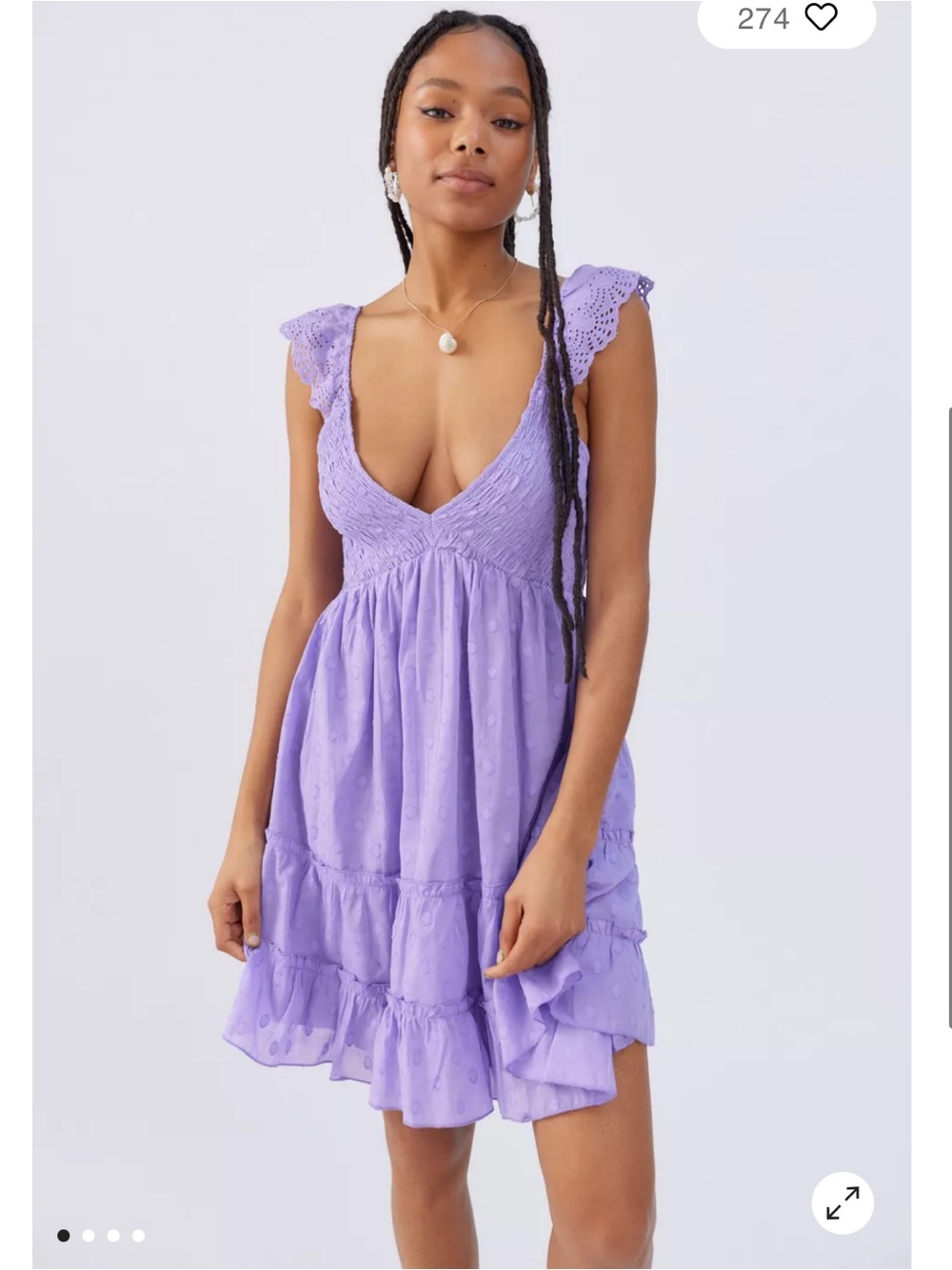 NWT Urban Outfitters Malta Flutter Sleeve Mini Dress S